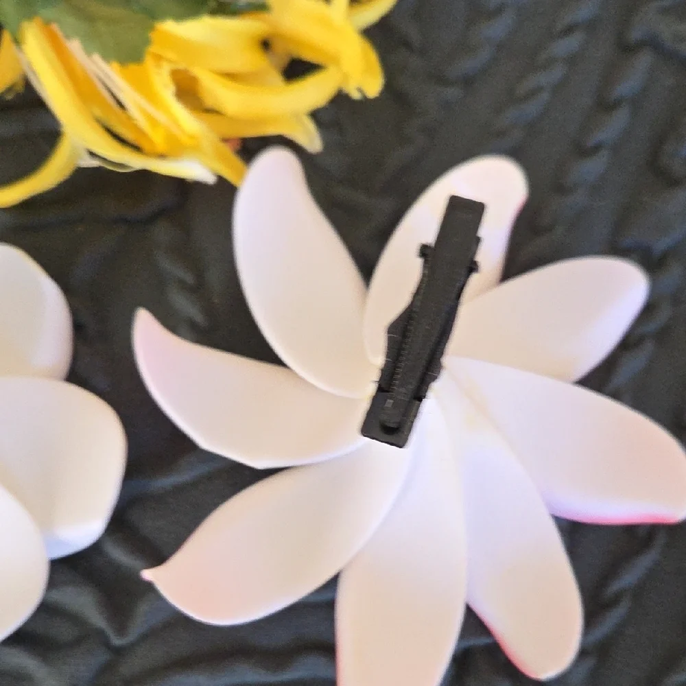 Floral Hair Clips Set Of 5 - Orchid, Plumeria, Tropical Flowers